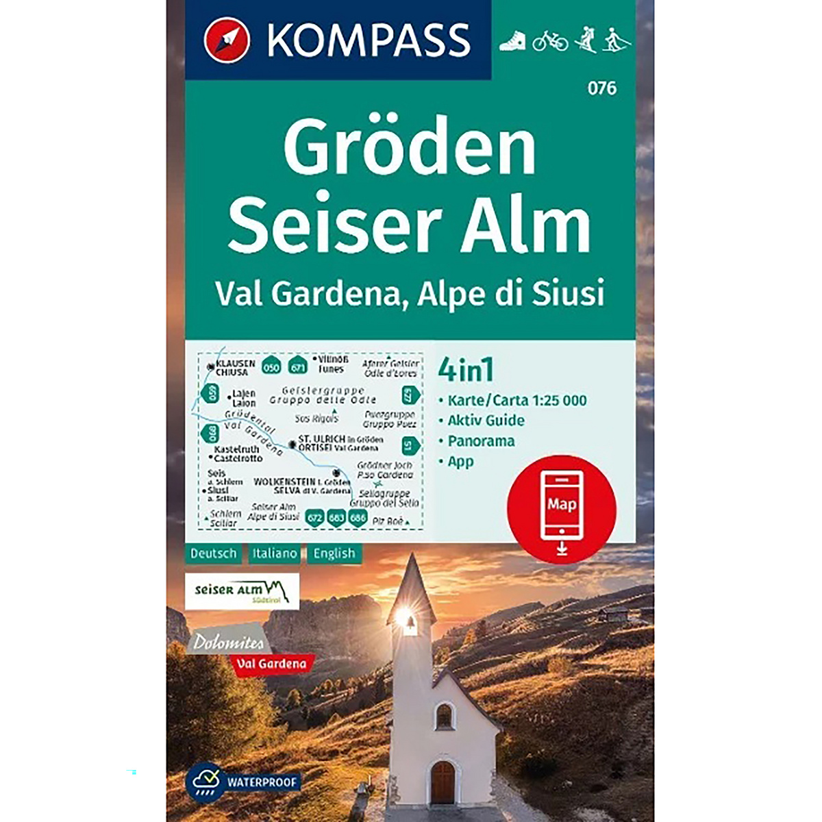 Kompass Verlag WK 076 Gröden, Seiser Alm von Kompass Verlag