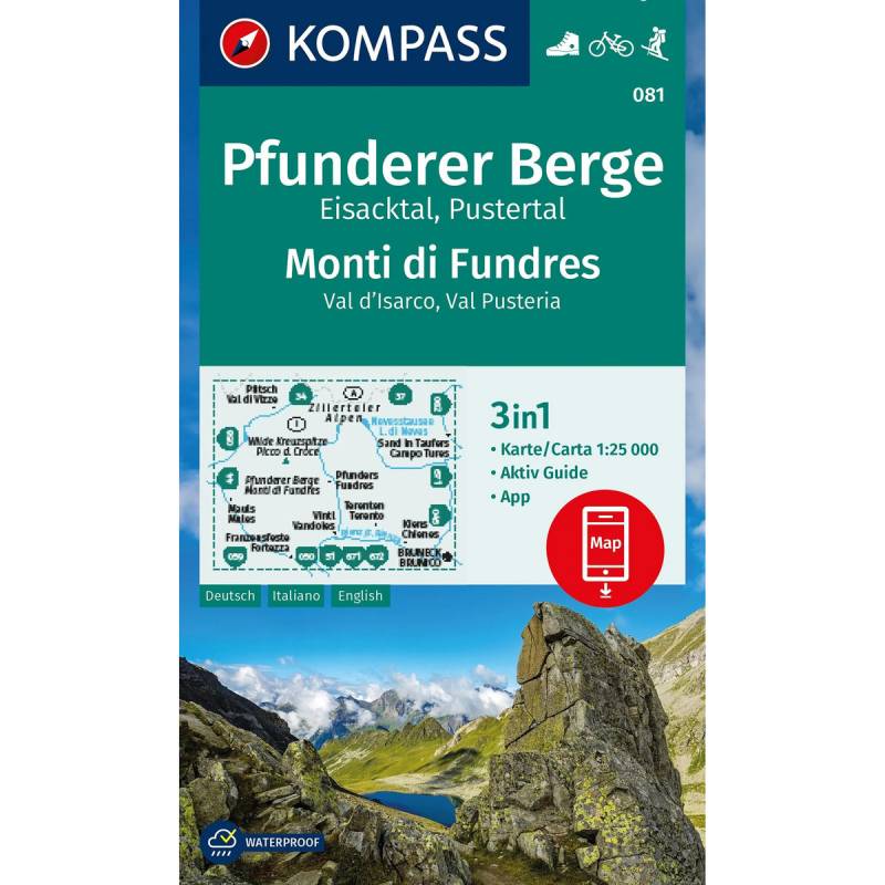 Kompass Verlag WK 081 Pfunderer Berge von Kompass Verlag