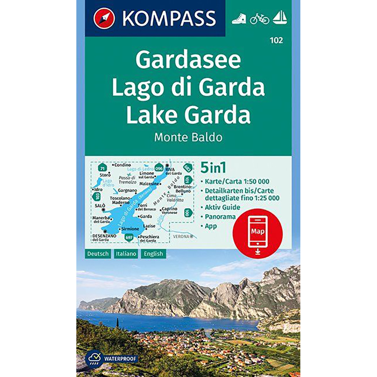 Kompass Verlag WK 102 Gardasee - Lago di Garda von Kompass Verlag