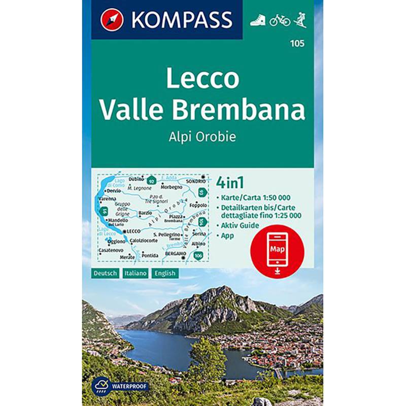 Kompass Verlag WK 105 Lecco - Valle Brembana von Kompass Verlag