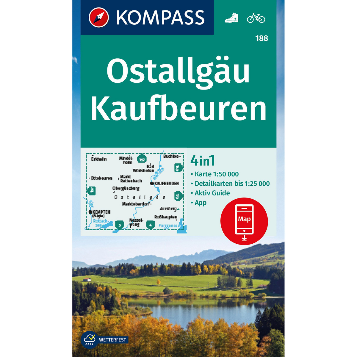 Kompass Verlag WK 188 Ostallgäu, Kaufbeuren von Kompass Verlag