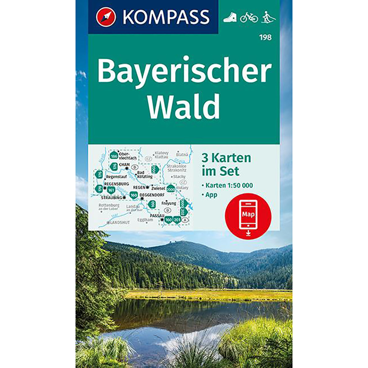 Kompass Verlag WK 198 Bayerischer Wald, 3 - teiliges Set von Kompass Verlag