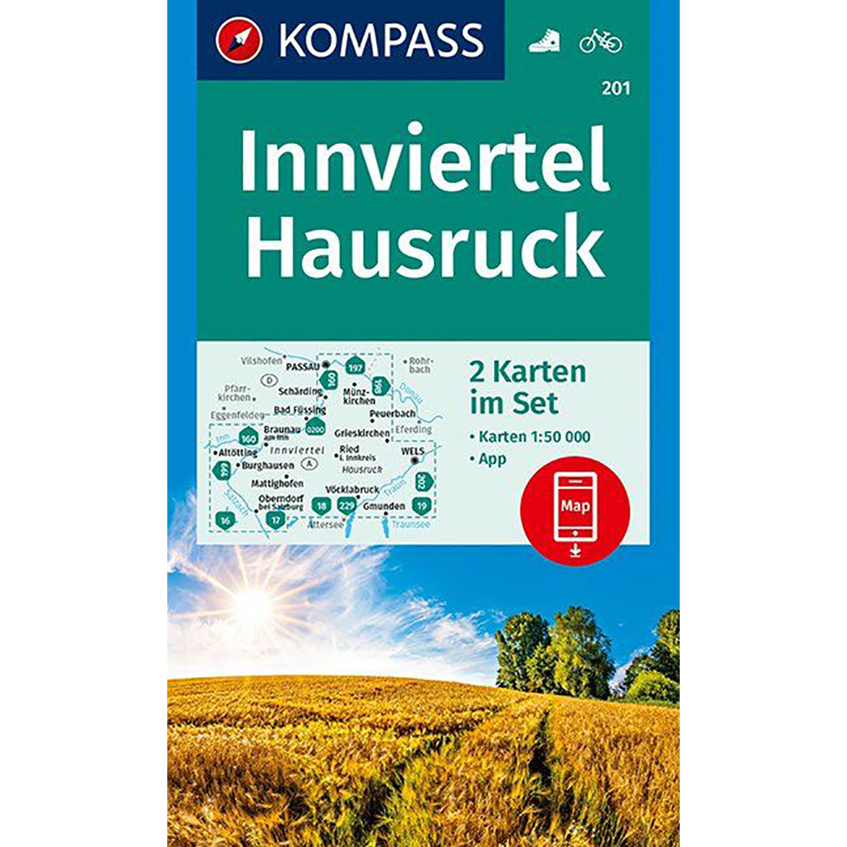 Kompass Verlag WK 201 Innviertel Hausruck - Kartenset von Kompass Verlag