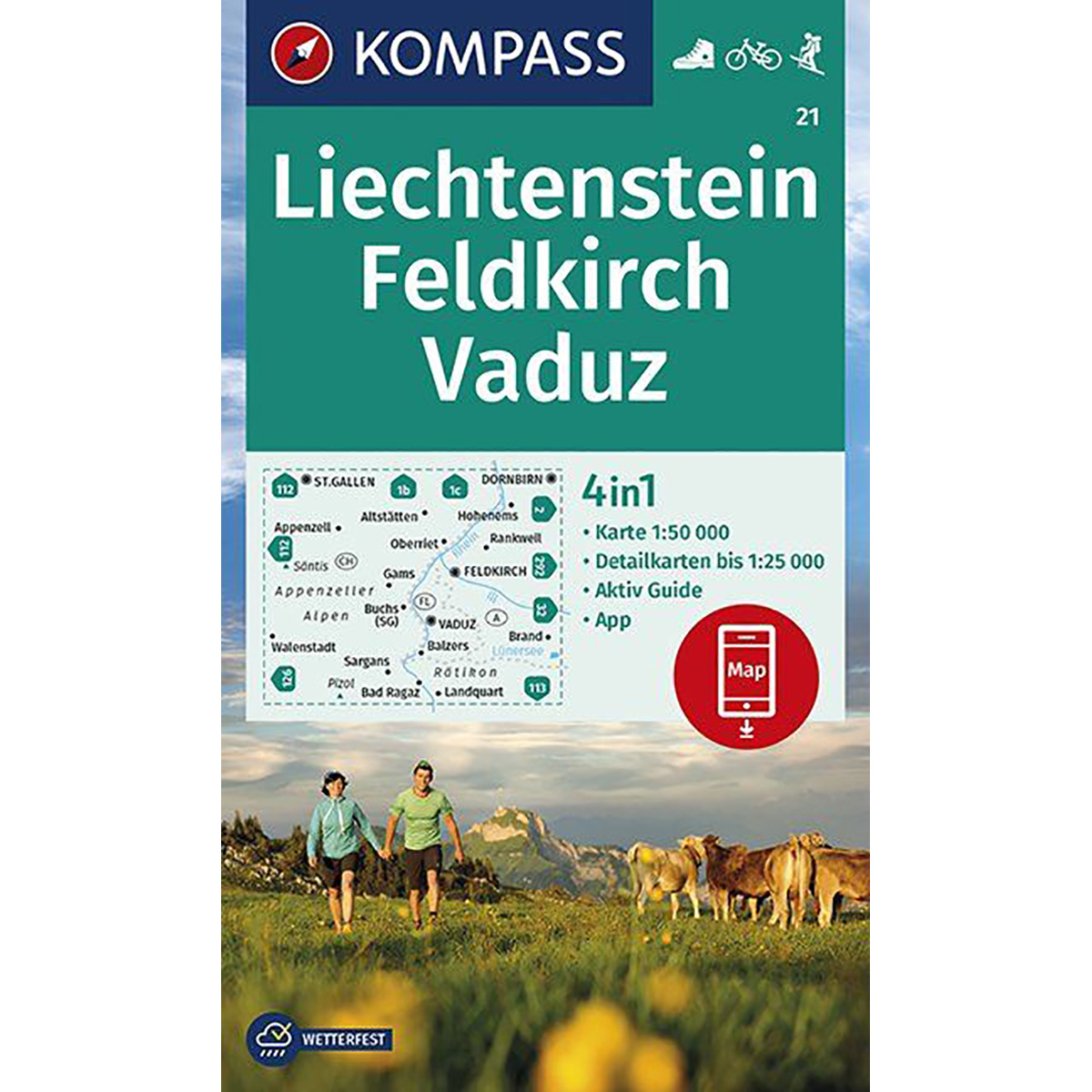 Kompass Verlag WK 21 Liechtenstein, Feldkirch von Kompass Verlag