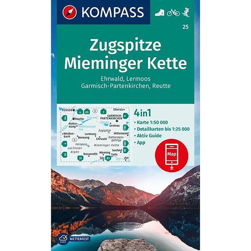 Kompass Verlag WK 25 Zugspitze - Mieminger Kette von Kompass Verlag