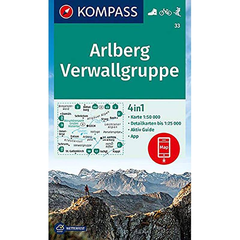 Kompass Verlag WK 33 Arlberg - Nördliche Verwallgruppe von Kompass Verlag