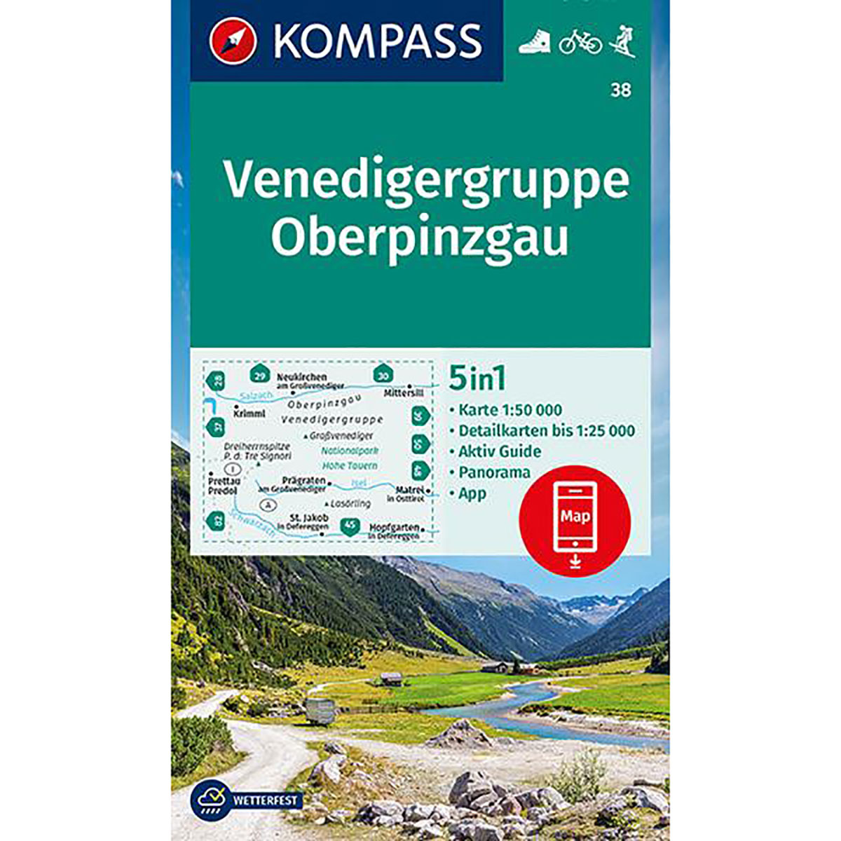 Kompass Verlag WK 38 Venedigergruppe - Oberpinzgau von Kompass Verlag