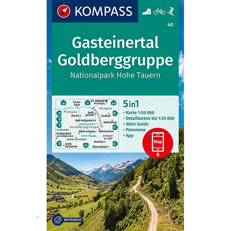 Kompass Verlag WK 40 Gasteiner Tal - Goldberggruppe von Kompass Verlag