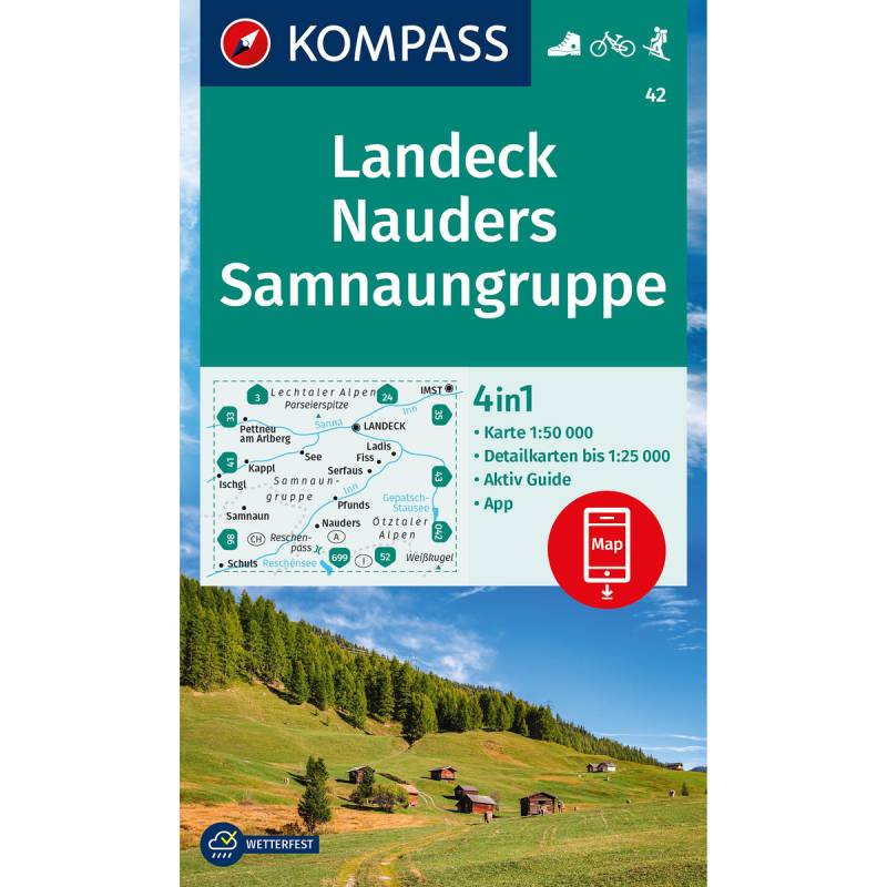 Kompass Verlag WK 42 Landeck - Nauders - Samnaungruppe von Kompass Verlag