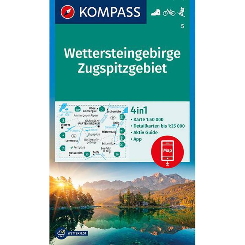 Kompass Verlag WK 5 Wettersteingebirge-Zugspitzgebiet von Kompass Verlag