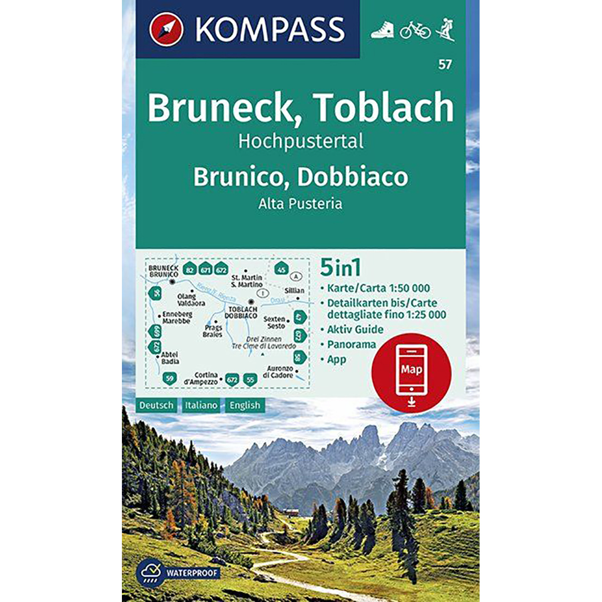 Kompass Verlag WK 57 Bruneck - Toblach von Kompass Verlag