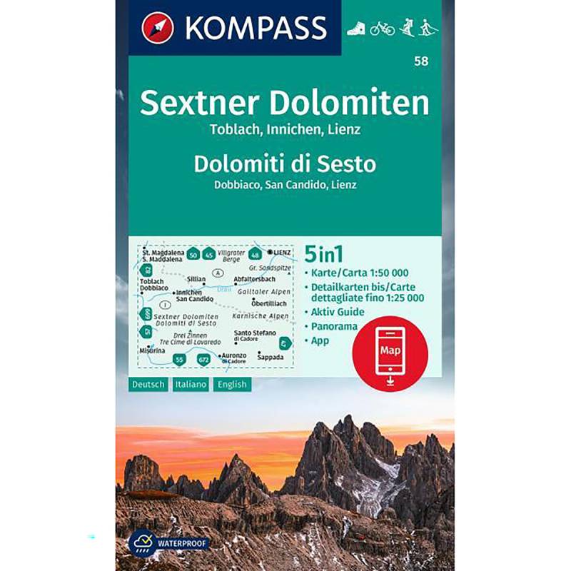 Kompass Verlag WK 58 Sextner Dolomiten - Dolomiti di Sesto von Kompass Verlag