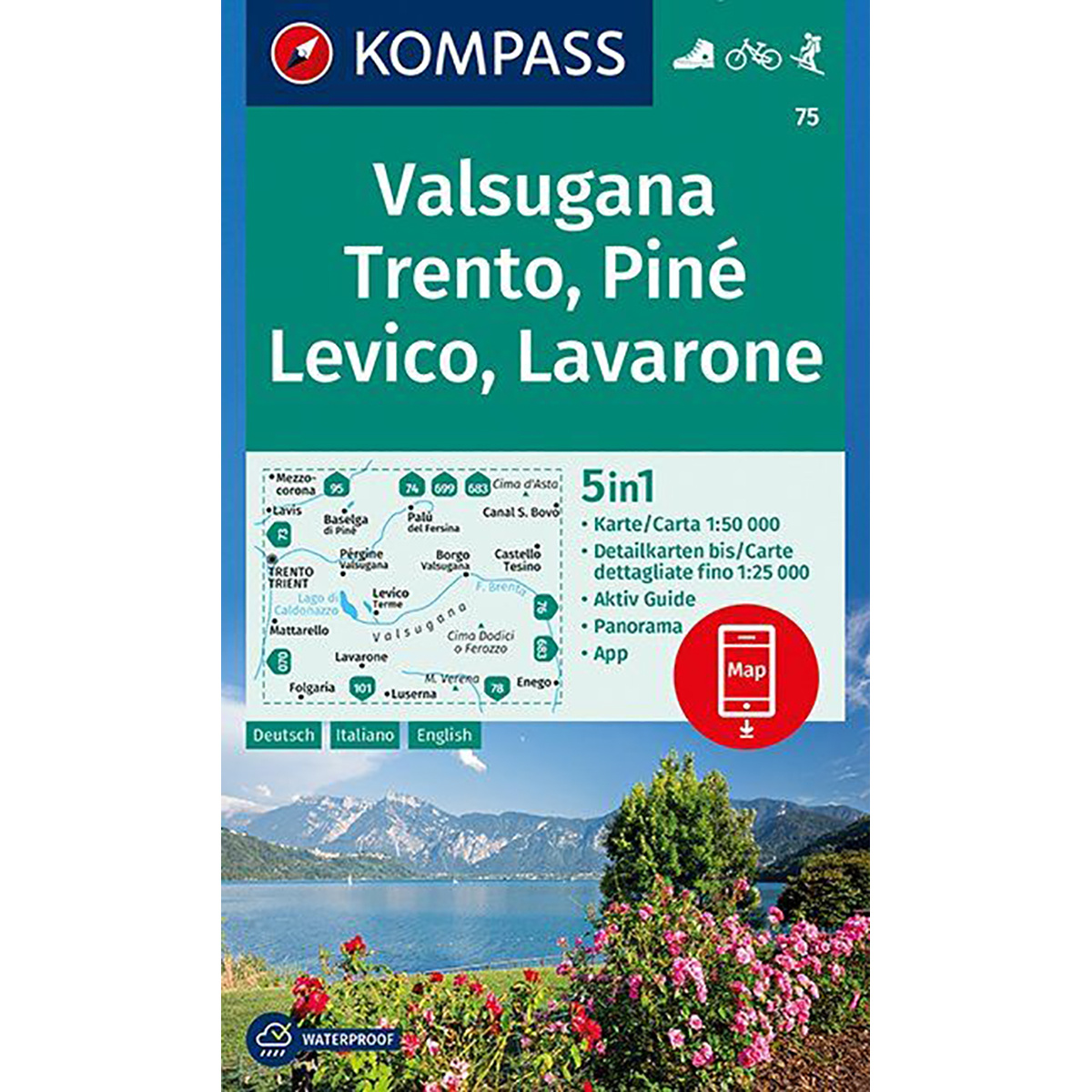 Kompass Verlag WK 75 Valsugana - Trento, Piné, Levico, Lavarone von Kompass Verlag