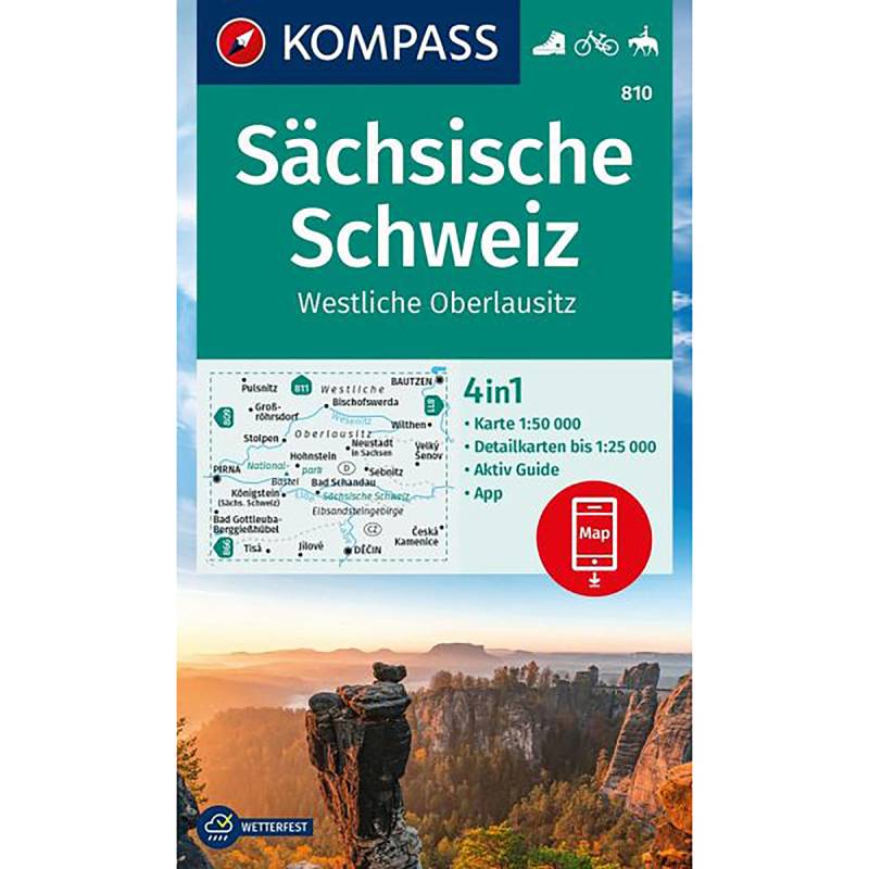 Kompass Verlag WK 810 Sächsische Schweiz - Westliche Oberlausitz von Kompass Verlag