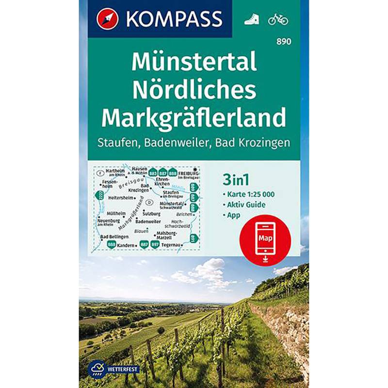 Kompass Verlag WK 890 Münstertal - Nördliches Markgräflerland von Kompass Verlag