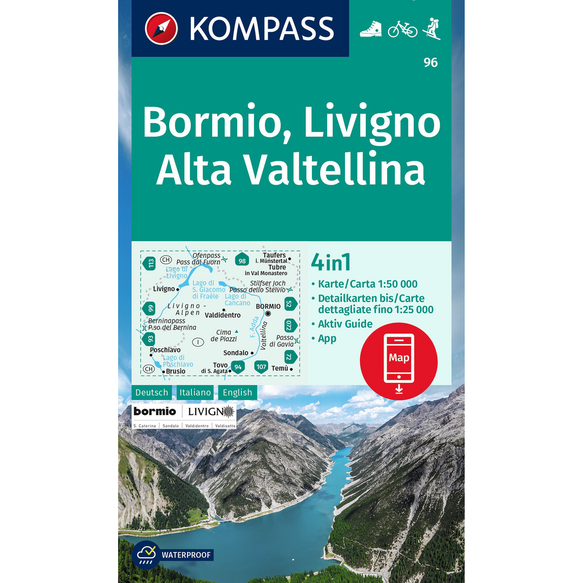 Kompass Verlag WK 96 Bormio - Livigno - Valtellina von Kompass Verlag