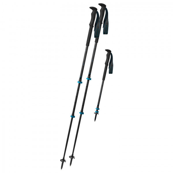 Komperdell - Carbon C3 Pro Compact - Trekkingstöcke Gr 90-120 cm schwarz/grün von Komperdell