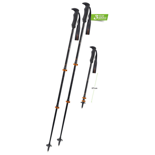 Komperdell - Carbon Composite C3 Compact - Trekkingstöcke Gr 90-120 cm schwarz/orange von Komperdell