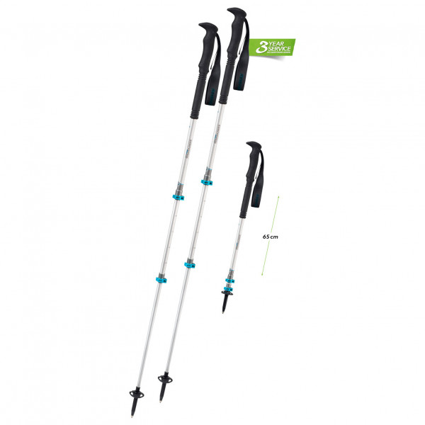 Komperdell - Explorer Contour Powerlock - Trekkingstöcke Gr 105-140 cm grau/blau von Komperdell