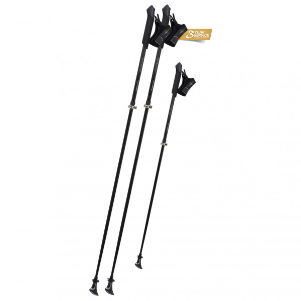 Komperdell - Poniente Carbon Vario - Nordic Walking Stöcke Gr 105-125 cm schwarz/grau von Komperdell