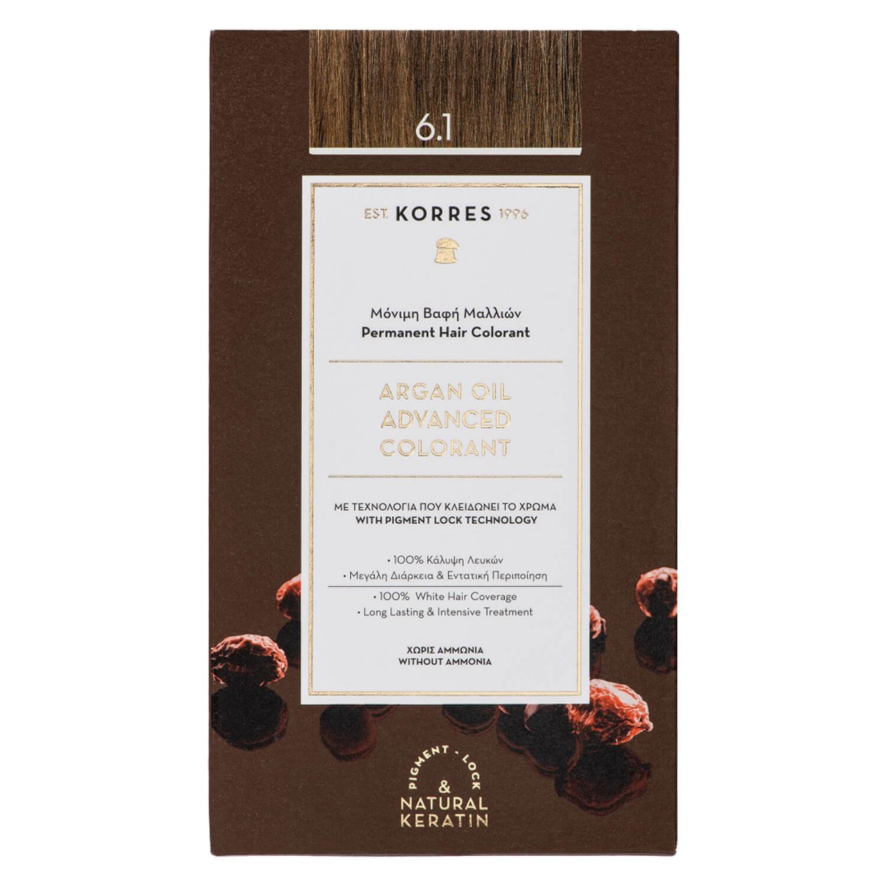 Korres Color - Argan Oil Advanced Hair Colorant Ash Dark Blonde 6.1 von Korres