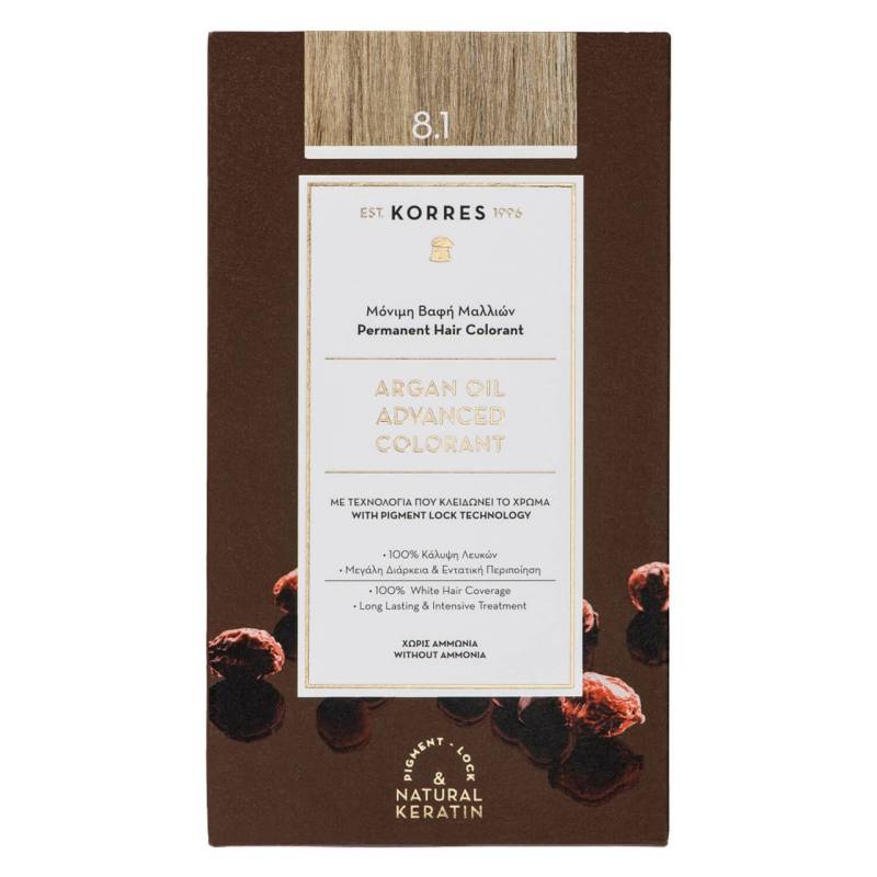 Korres Color - Argan Oil Advanced Hair Colorant Ash Light Blonde 8.1 von Korres