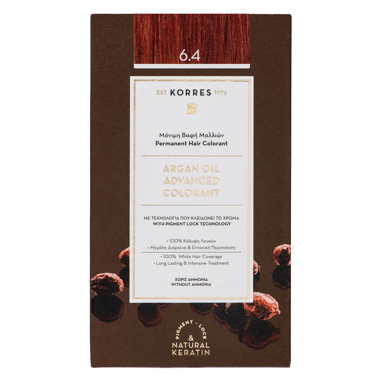 Korres Color - Argan Oil Advanced Hair Colorant Copper Dark Blonde 6.4 von Korres