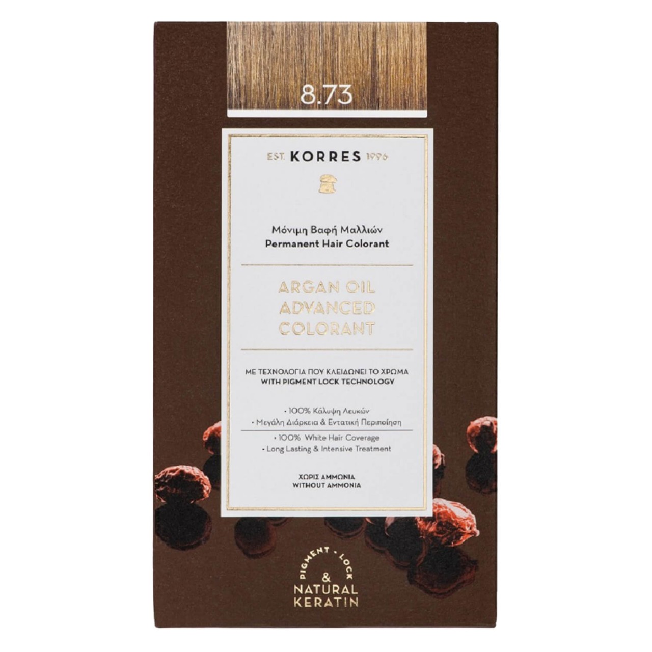 Korres Color - Argan Oil Advanced Hair Colorant Golden Caramel 8.73 von Korres