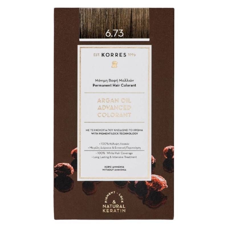 Korres Color - Argan Oil Advanced Hair Colorant Golden Cocoa 6.73 von Korres