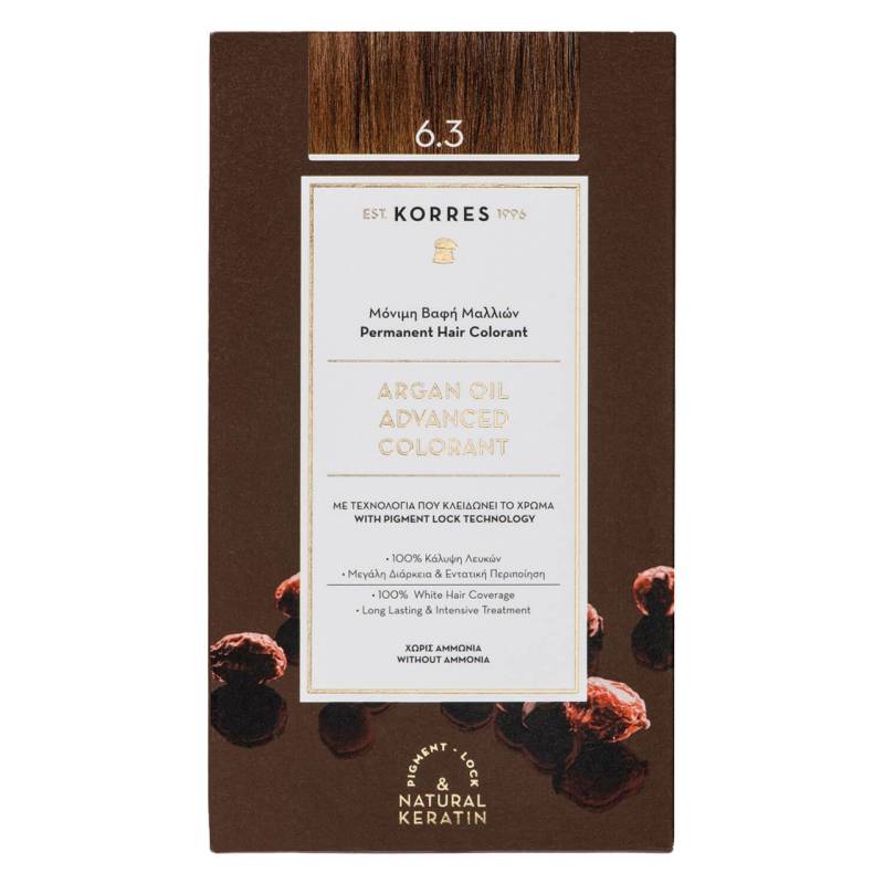 Korres Color - Argan Oil Advanced Hair Colorant Golden Honey Dark Blonde 6.3 von Korres