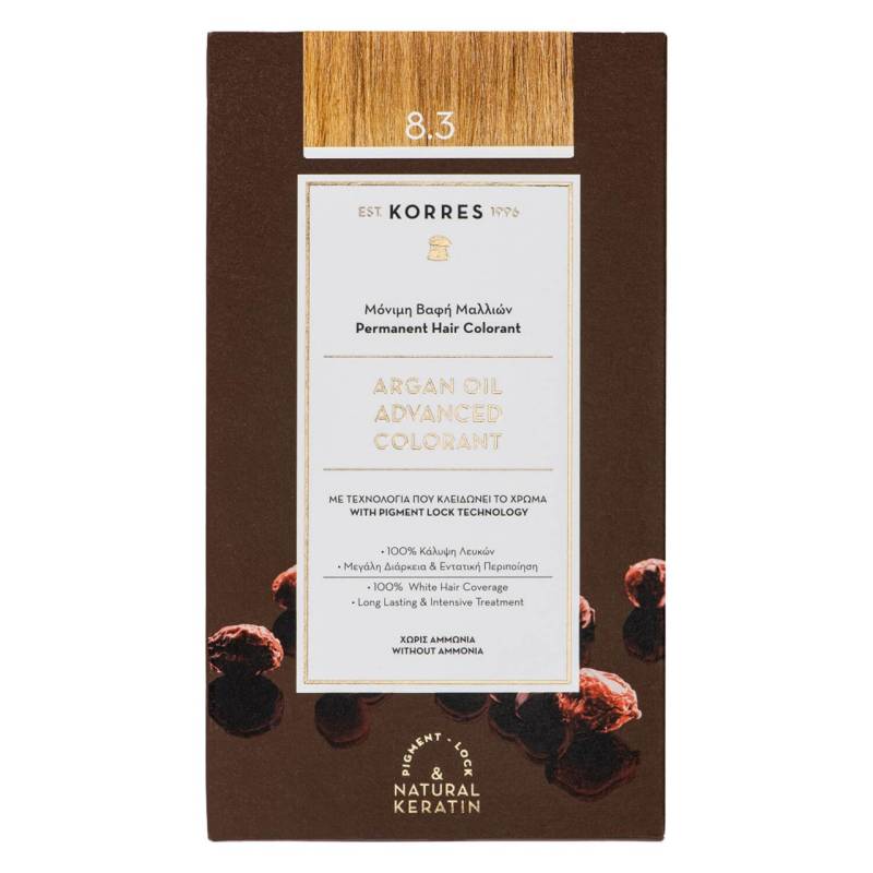 Korres Color - Argan Oil Advanced Hair Colorant Golden Honey Light Blonde 8.3 von Korres