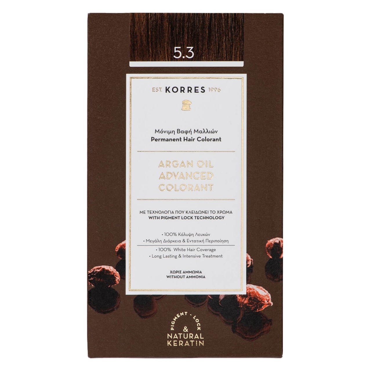 Korres Color - Argan Oil Advanced Hair Colorant Golden Honey Light Brown 5.3 von Korres