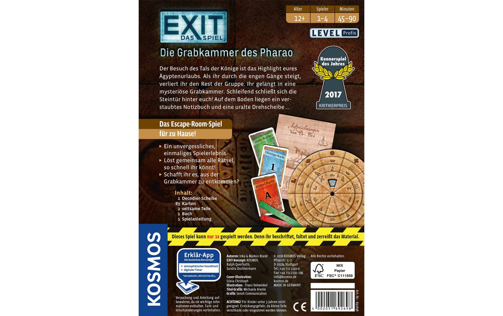 Kosmos Spiel »EXIT: Die Grabka« von Kosmos