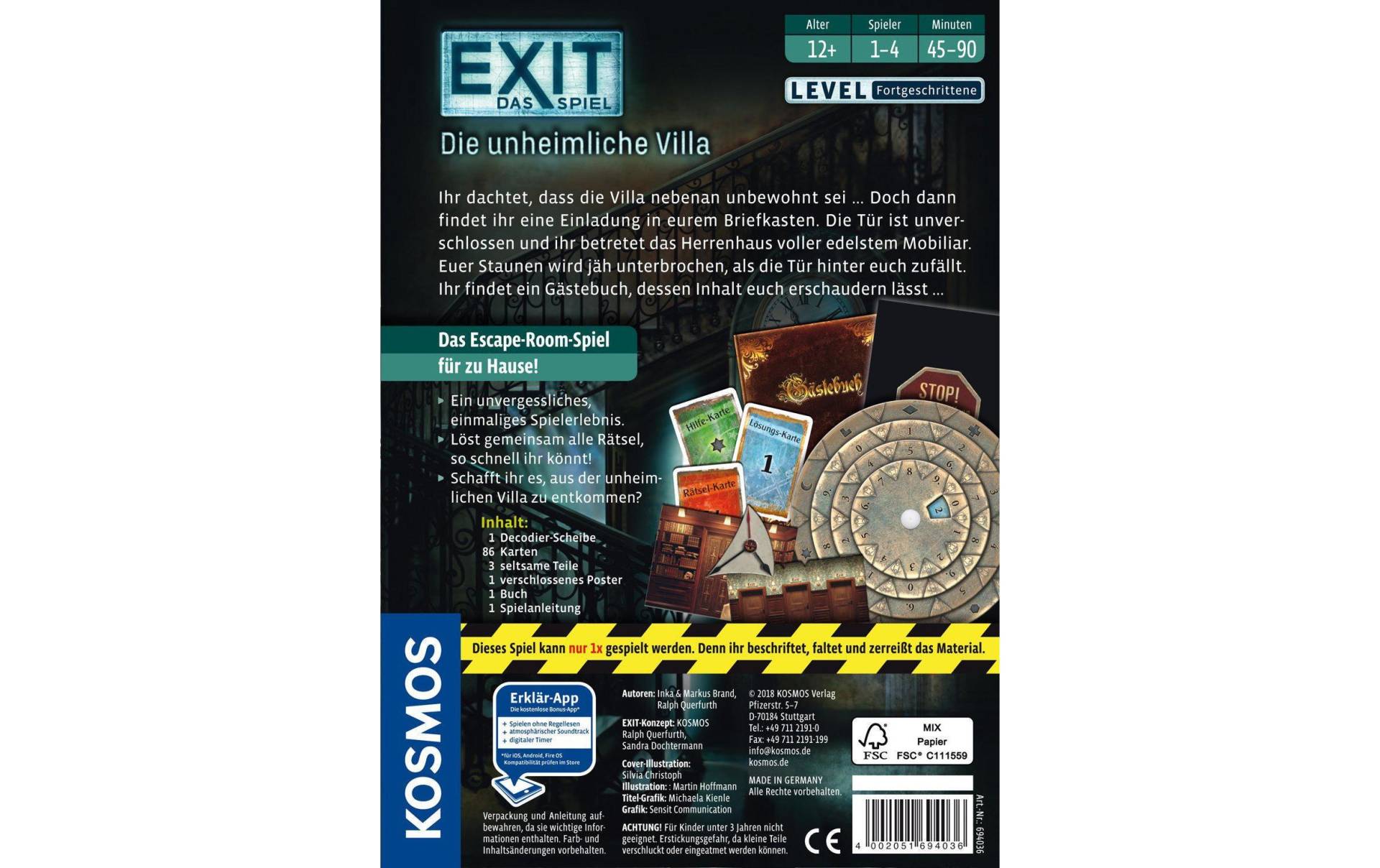 Kosmos Spiel »EXIT: Die Unheimlichen« von Kosmos