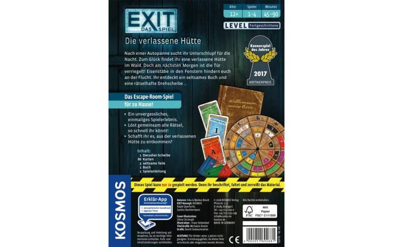 Kosmos Spiel »EXIT: Die verlas« von Kosmos