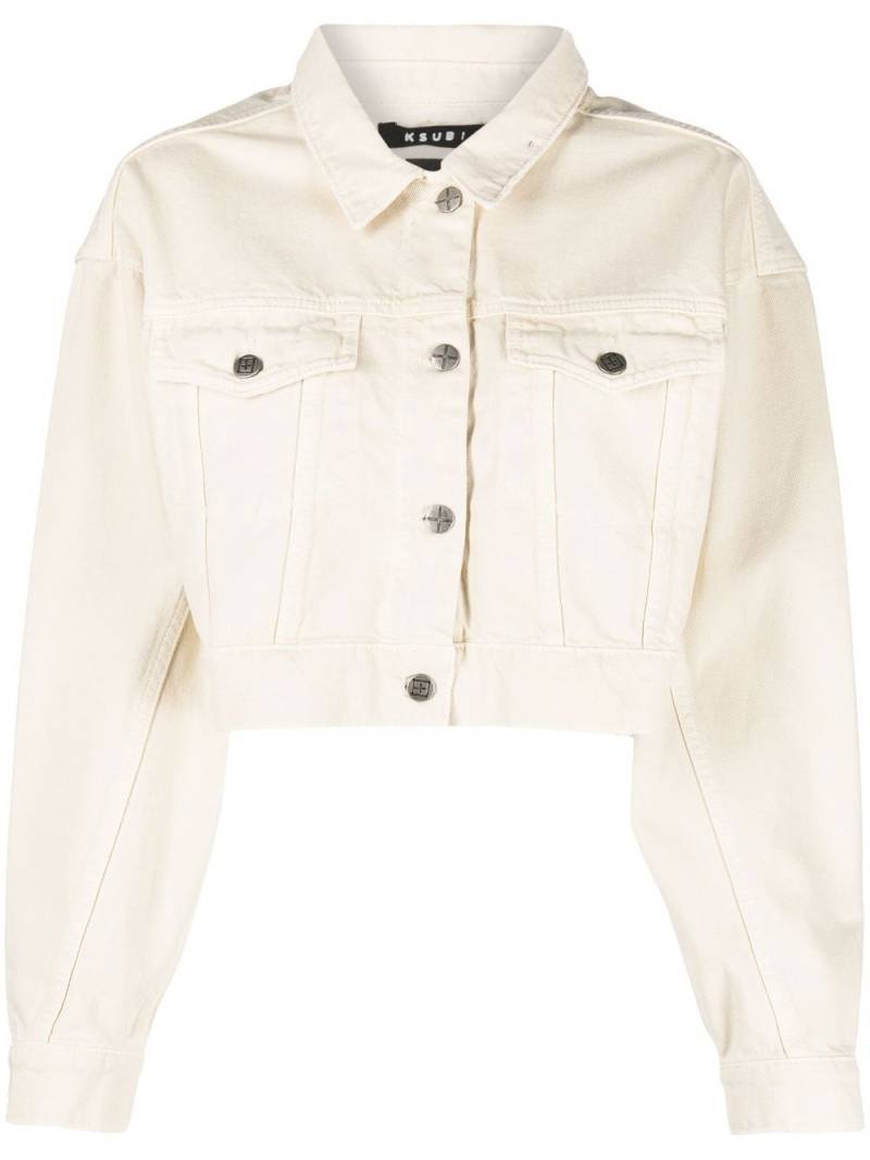 Ksubi Billie cropped denim jacket - Neutrals von Ksubi