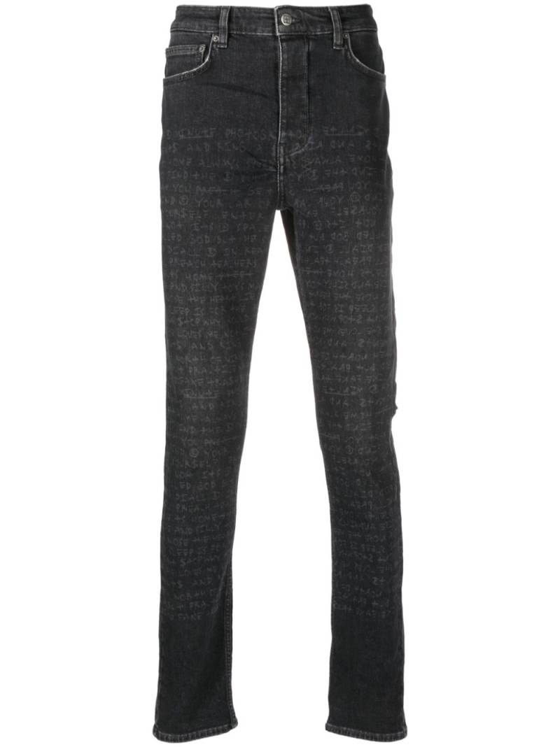 Ksubi text-print mid-rise tapered jeans - Grey von Ksubi