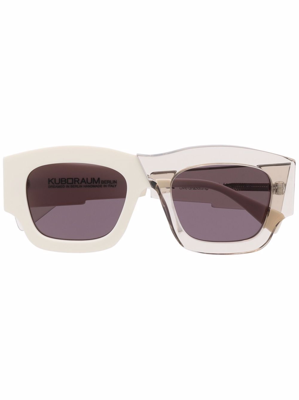 Kuboraum C8 two-tone square-frame sunglasses - White von Kuboraum