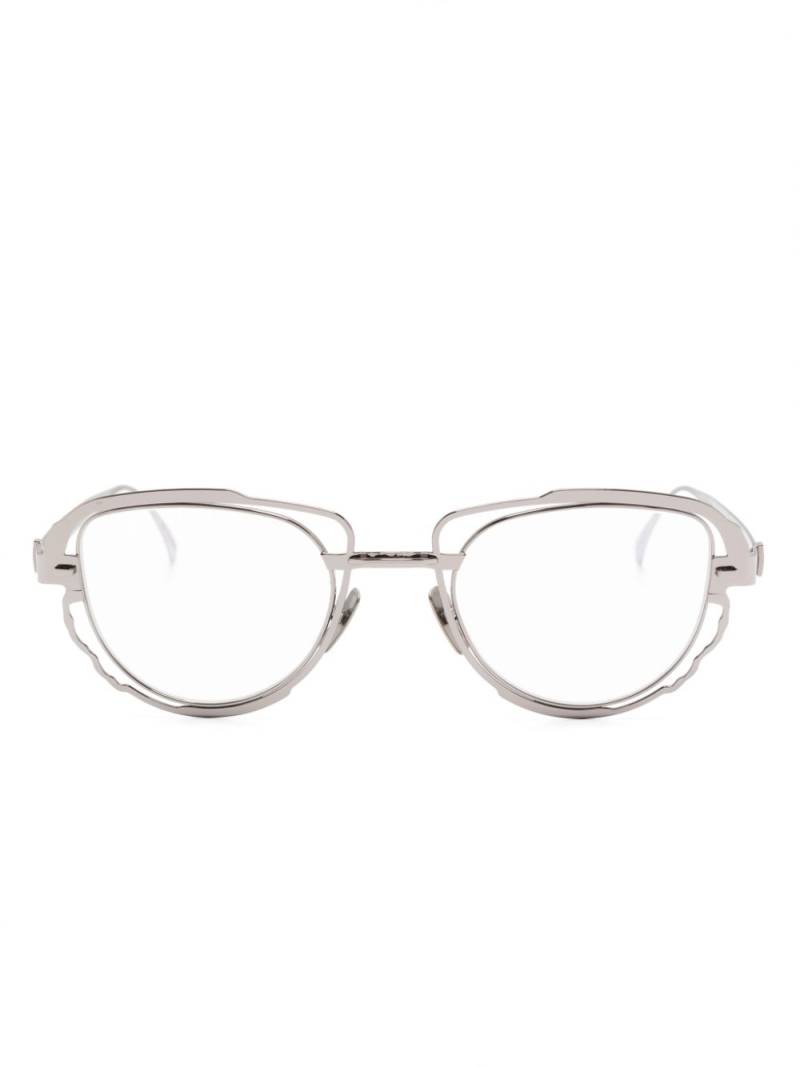 Kuboraum H02 geometric-frame glasses - Silver von Kuboraum