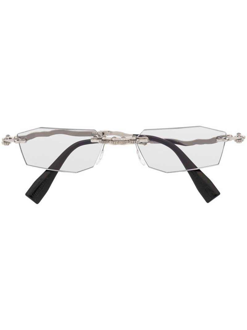 Kuboraum H40 rectangle-frame sunglasses - Silver von Kuboraum