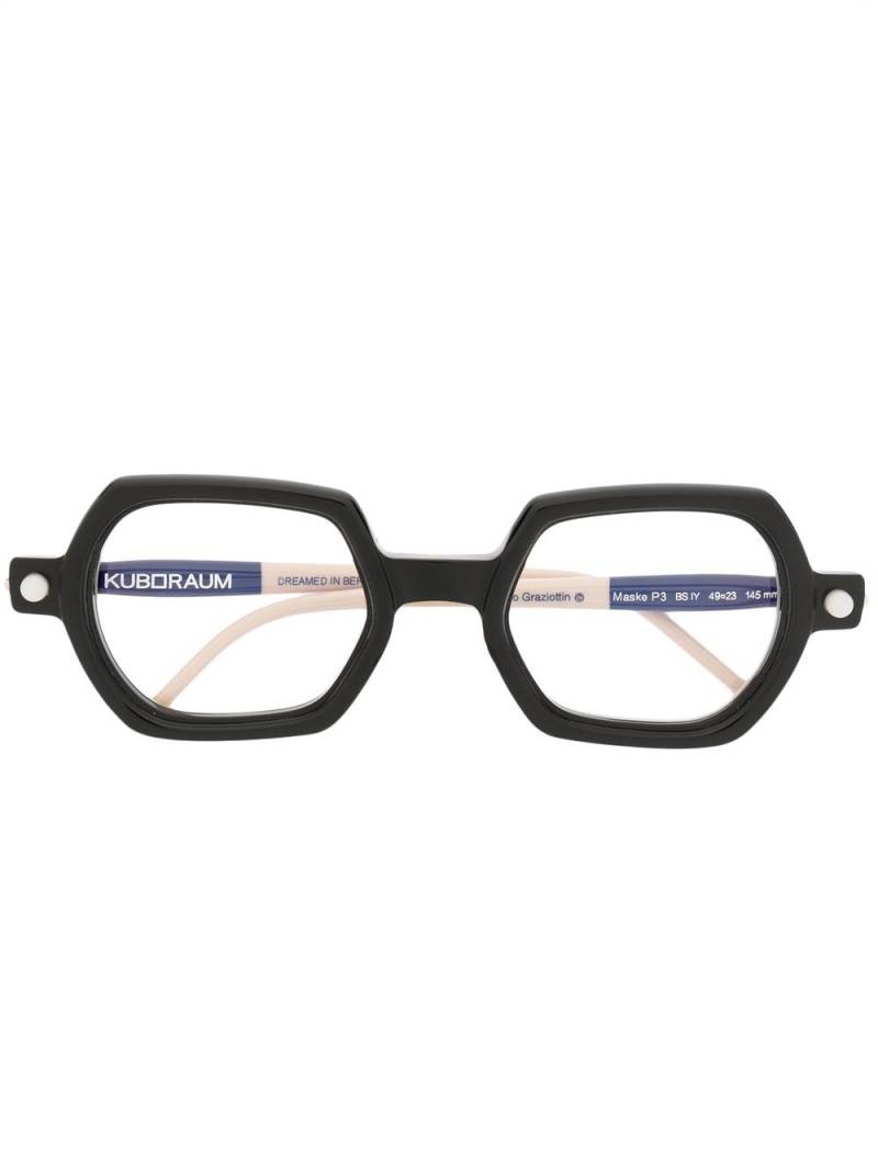 Kuboraum P3 geometric-frame glasses - Black von Kuboraum