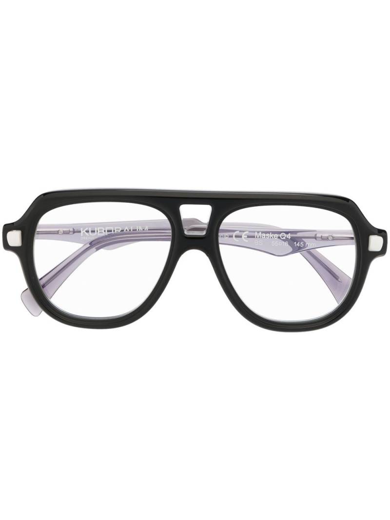 Kuboraum Q4 pilot-frame glasses - Black von Kuboraum