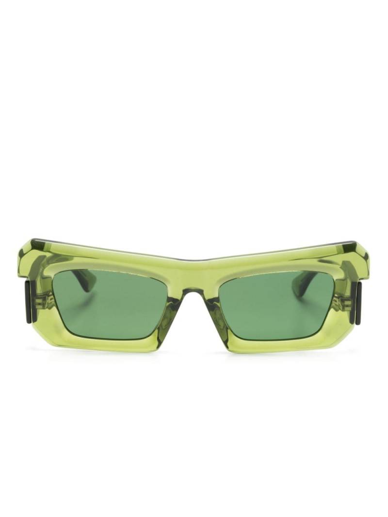 Kuboraum R2 rectangle-frame sunglasses - Green von Kuboraum