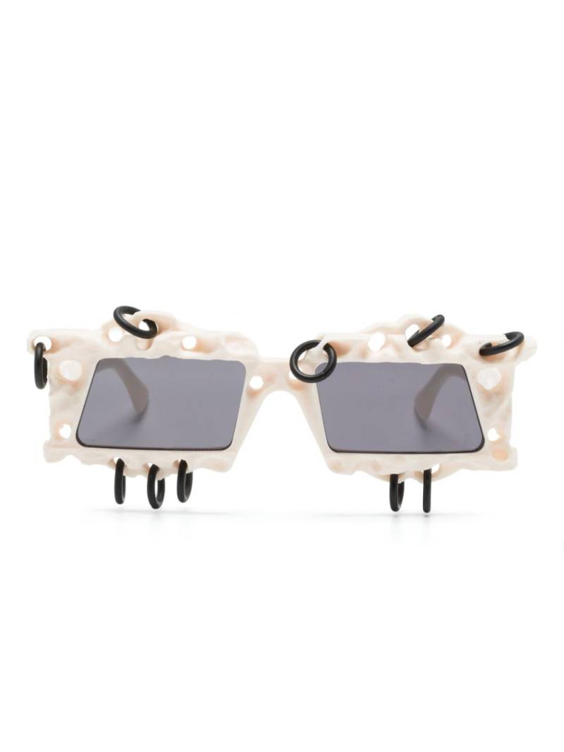 Kuboraum X20 Hypercore geometric-frame sunglasses - White von Kuboraum