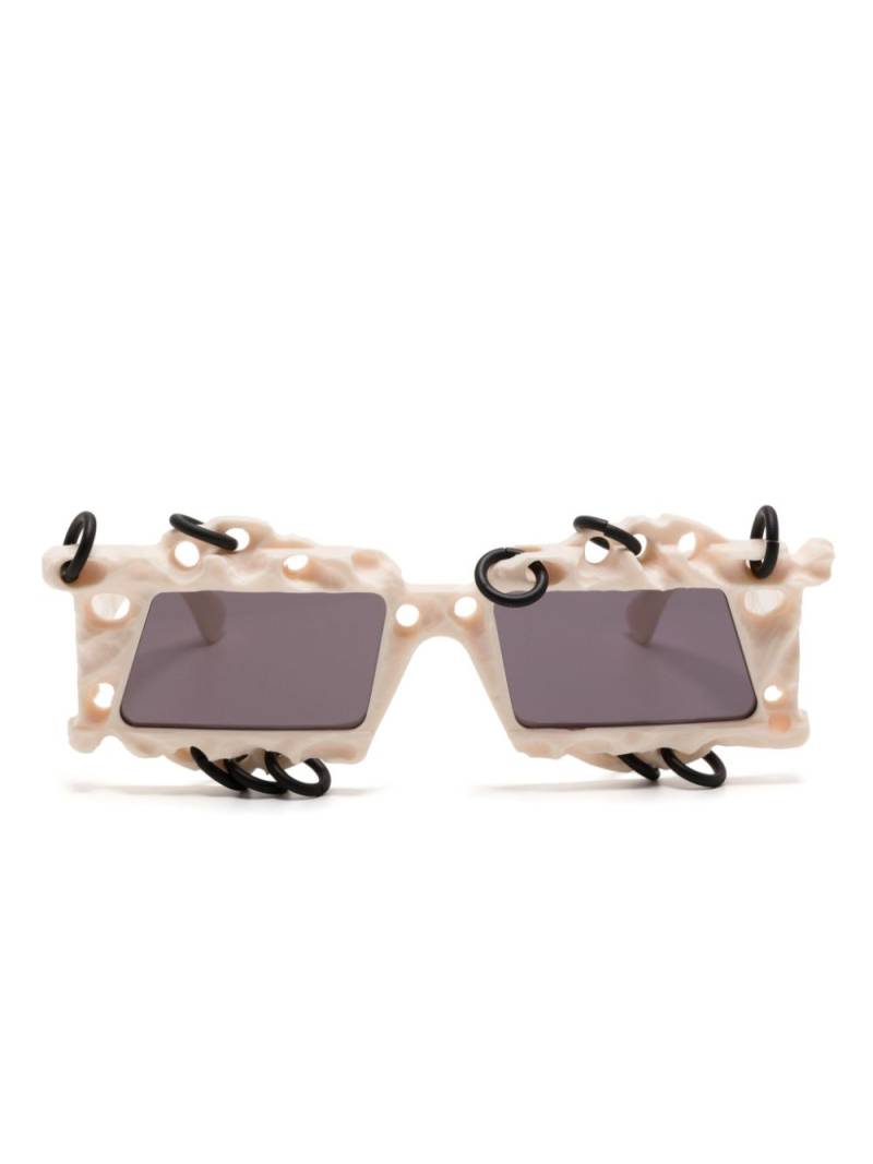 Kuboraum X20 geometric-frame sunglasses - Neutrals von Kuboraum