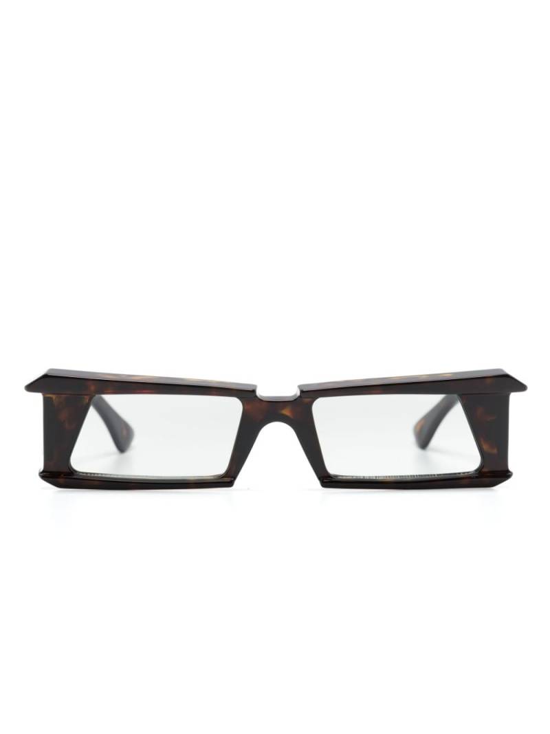 Kuboraum X21 rectangle-frame sunglasses - Brown von Kuboraum