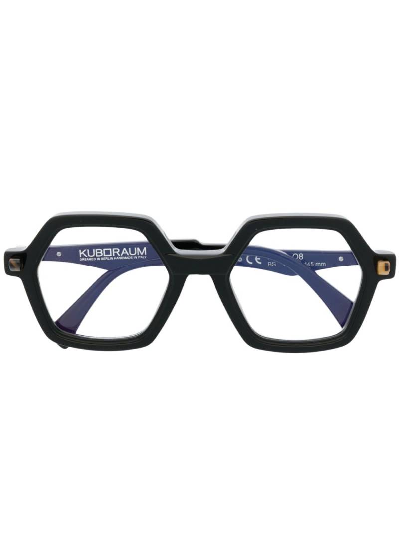 Kuboraum hexagonal-frame eyeglasses - Black von Kuboraum