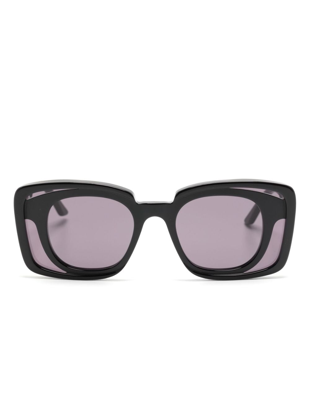 Kuboraum layered square-frame sunglasses - Black von Kuboraum