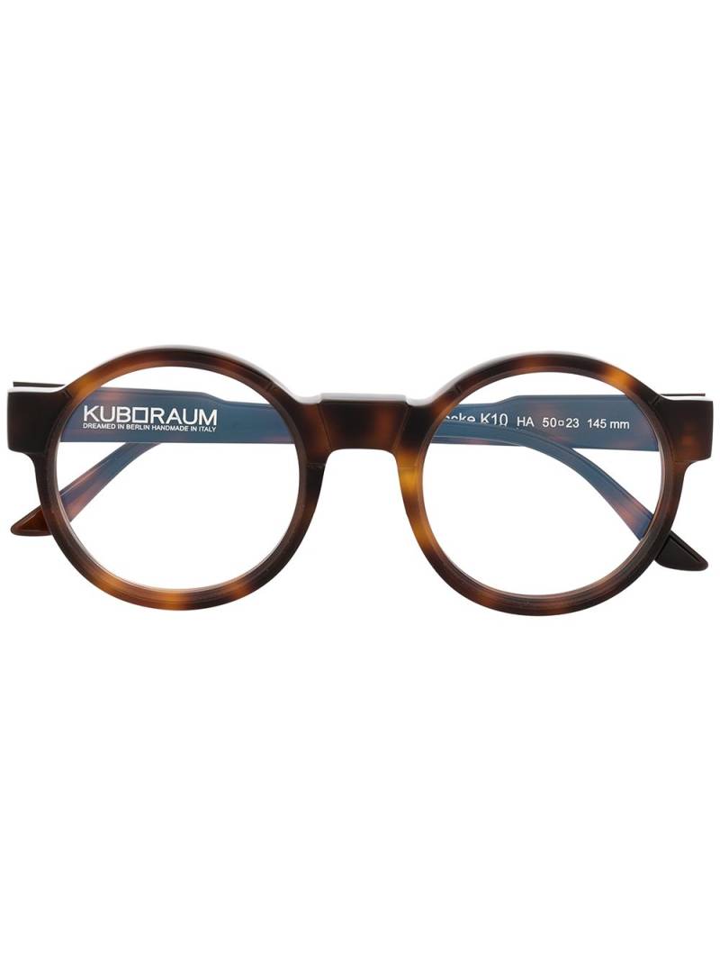 Kuboraum round frame glasses - Brown von Kuboraum