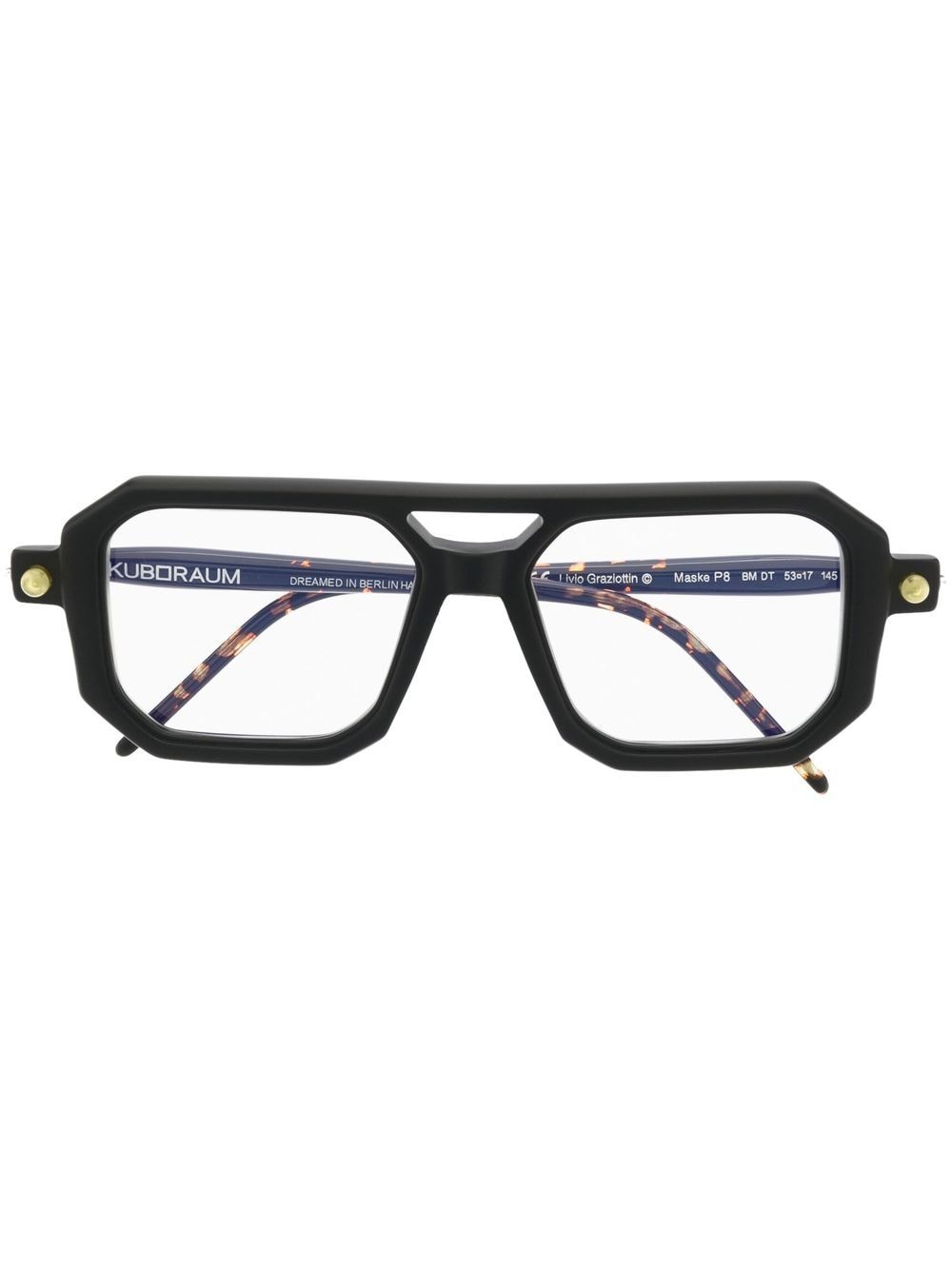 Kuboraum square-frame glasses - Black von Kuboraum